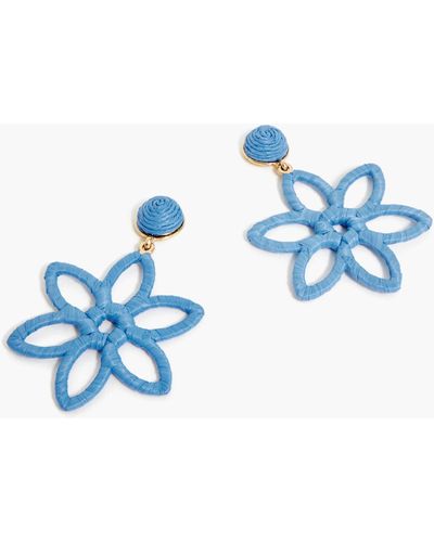 J.Crew Wrapped Flower Statement Earrings - Blue