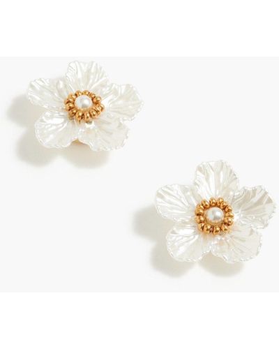 J.Crew Pearl Flower Stud Earrings - Metallic