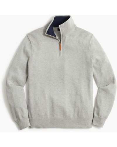 J.Crew Cotton Half-zip Sweater - Gray