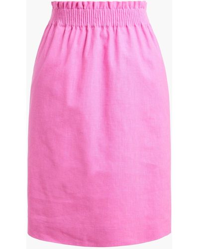 J.Crew Linen-cotton Blend City Skirt - Pink