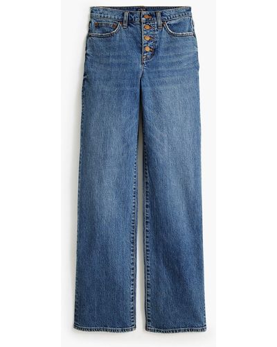 J.Crew Wide-leg Full-length Jean In All-day Stretch - Blue
