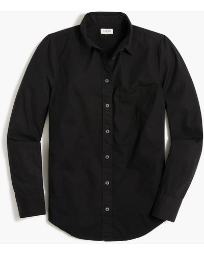 J.Crew Button-up Cotton Poplin Shirt In Signature Fit - Black