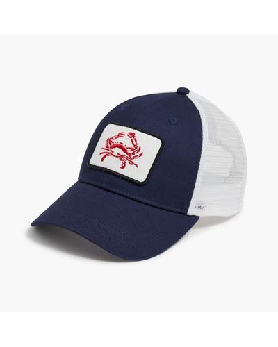 J.Crew Embroidered Trucker Hat - Blue