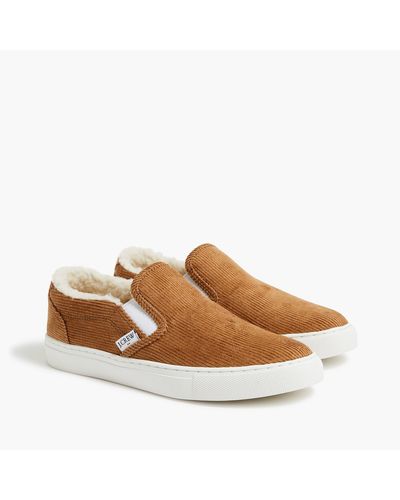 J.Crew Corduroy Slip-on Sneakers With Sherpa Lining - Multicolor
