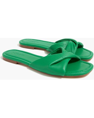 J.Crew Twisted Slide Sandals - Green