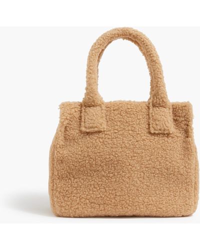 J.Crew Small Sherpa Structured Tote Bag - Brown
