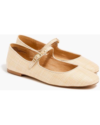 J.Crew Woven Mary Jane Flats - Natural