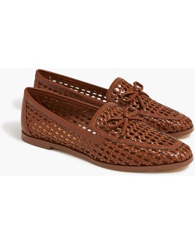 J.Crew Woven Bow Loafers - Brown
