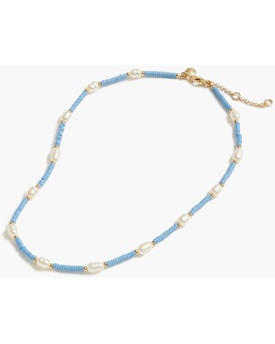 J.Crew Pearl Beaded Layering Necklace - Blue