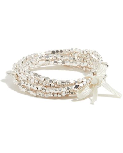 J.Crew Tiny Beads Stretch Bracelets Set-of-six - White