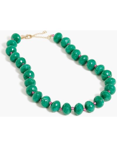 J.Crew Chunky Beaded Statement Necklace - Green
