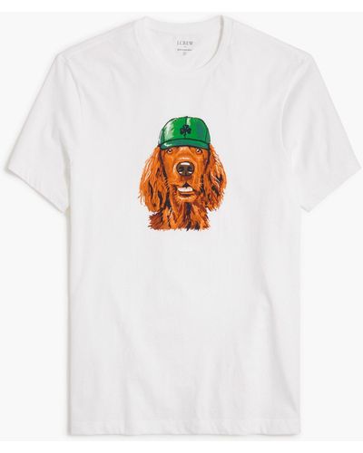 J.Crew Dog With Antlers Graphic Tee - White