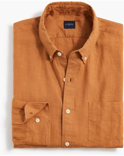 J.Crew Classic Linen-blend Shirt - Brown