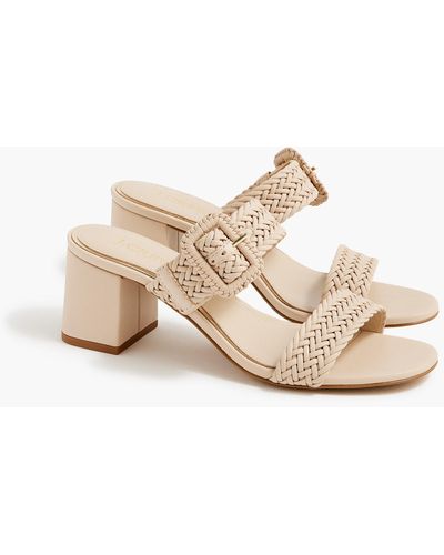 J.Crew Braided Buckle-strap Mules - Natural