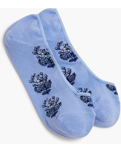 J.Crew Block-print No-show Socks - Blue