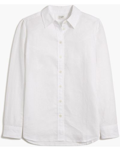 J.Crew Linen-blend Button-up Shirt - White