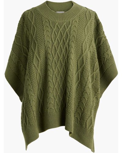 J.Crew Fisherman Cable-knit Poncho - Green