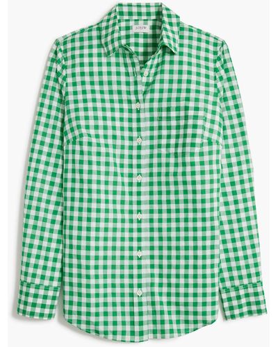 J.Crew Lightweight Cotton Shirt In Signature Fit - Green