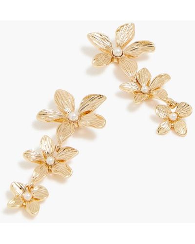 J.Crew Gold Floral Drop Earrings - Metallic
