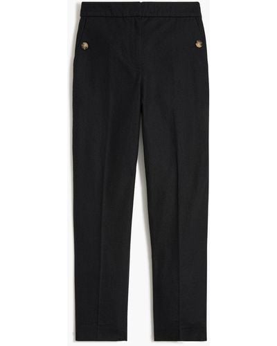 J.Crew Linen-cotton Blend Elastic-back Sailor Pant - Black