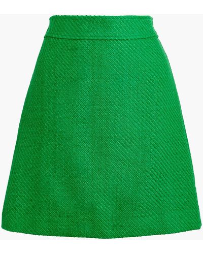 J.Crew Tweed A-line Skirt - Green