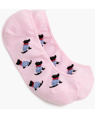 J.Crew Dog In Sweater No-show Socks - Pink