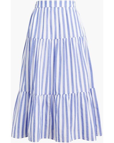 J.Crew Tiered Midi Skirt - Blue