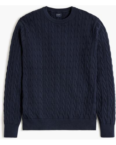 J.Crew Cable-knit Crewneck Sweater - Blue