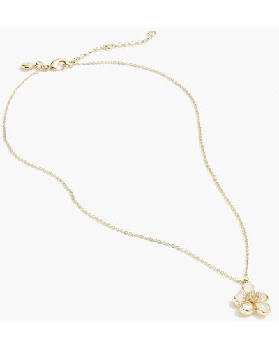 J.Crew Mother-of-pearl Flower Pendant Necklace - White