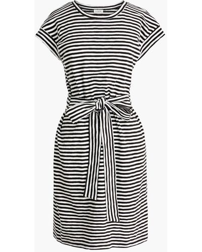 J.Crew Short-sleeve Striped Tie-waist T-shirt Dress - Black