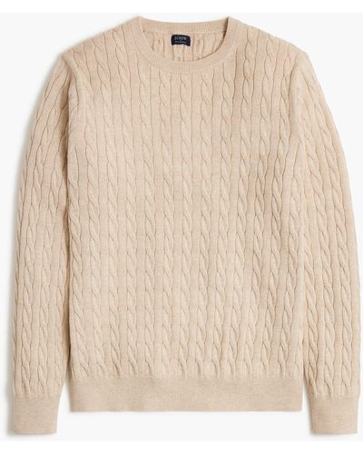 J.Crew Cable-knit Crewneck Sweater - Natural