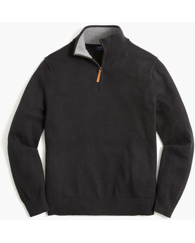 J.Crew Cotton Half-zip Sweater - Black