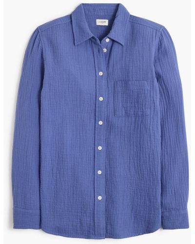 J.Crew Gauze Button-up Shirt - Blue