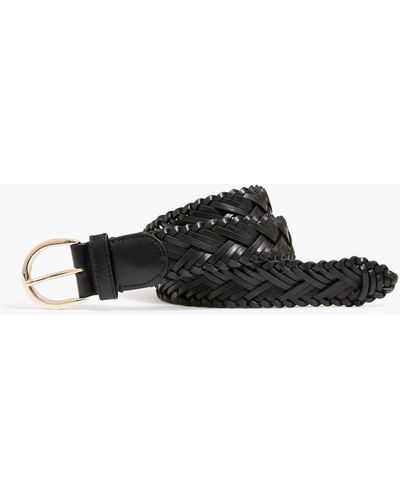 J.Crew Woven Leather Belt - Black