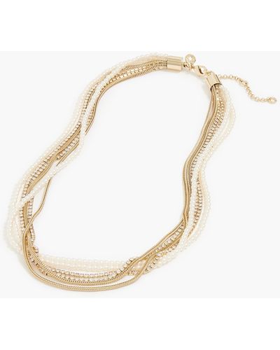 J.Crew Pearl Crystal Layering Necklaces - Metallic