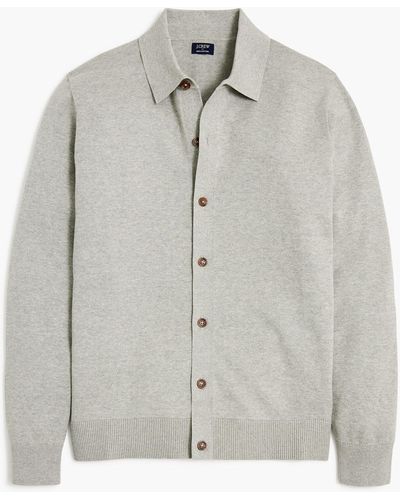 J.Crew Cotton Cardigan Sweater-polo - Gray