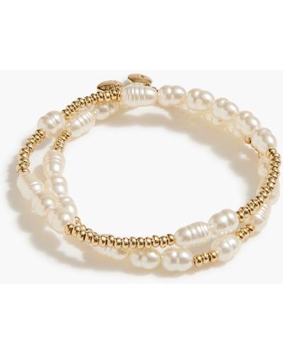 J.Crew Pearl And Bead Bracelets Set - Metallic