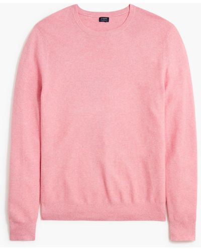 J.Crew Cotton Garter-stitch Crewneck Sweater - Pink