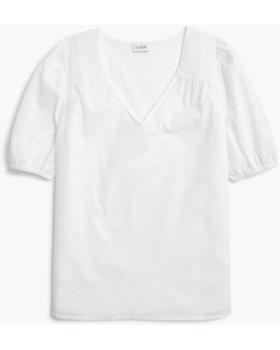 J.Crew Cotton V-neck Top - White