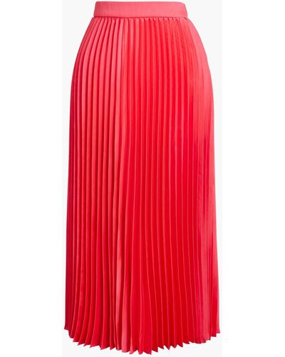 J.Crew Pleated Midi Skirt - Red