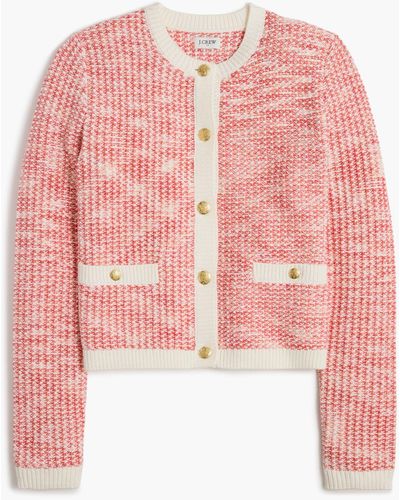 J.Crew Popcorn-stitch Lady Jacket Cardigan Sweater - Pink