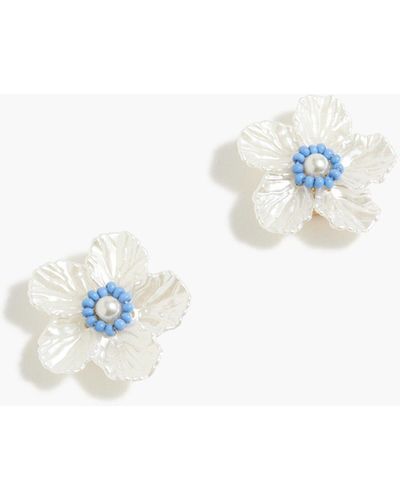 J.Crew Pearl Flower Stud Earrings - White