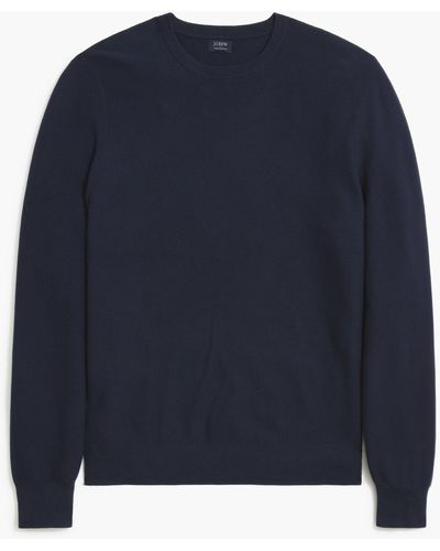 J.Crew Cotton Garter-stitch Crewneck Sweater - Blue