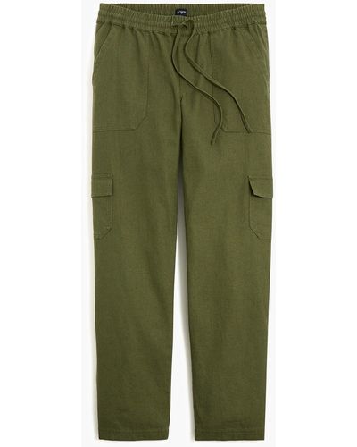 J.Crew Linen-blend Cropped Cargo Pant - Green