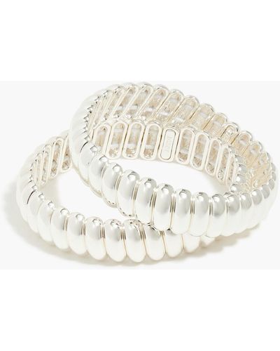 J.Crew Metal-bead Stretch Bracelets Set - White