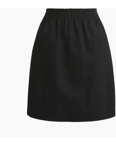 J.Crew Linen-cotton Blend City Skirt - Black