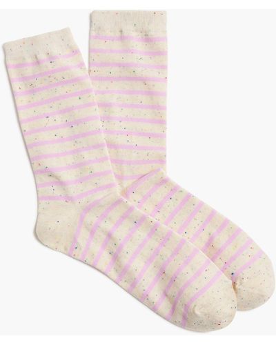 J.Crew Striped Flecked Trouser Socks - Pink