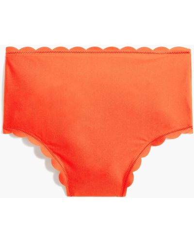J.Crew High-rise Scalloped Bikini Bottom - Orange