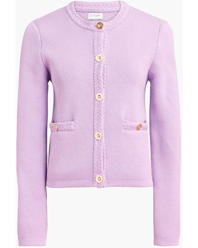 J.Crew Cotton Lady Jacket Cardigan Sweater - Purple