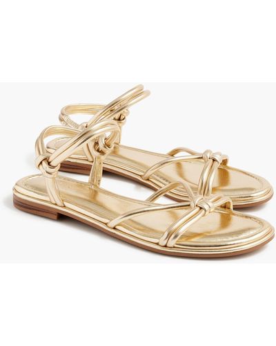 J.Crew Knotted Ankle-strap Sandals - Metallic